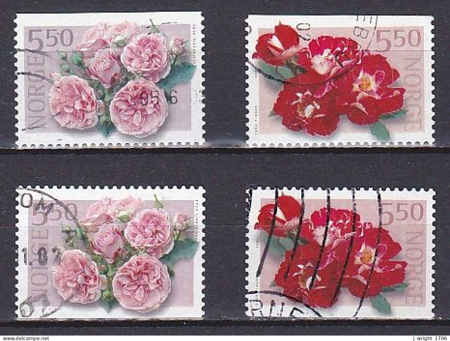 Norway, 2001, Roses 2nd Series, Set, USED - Gebruikt