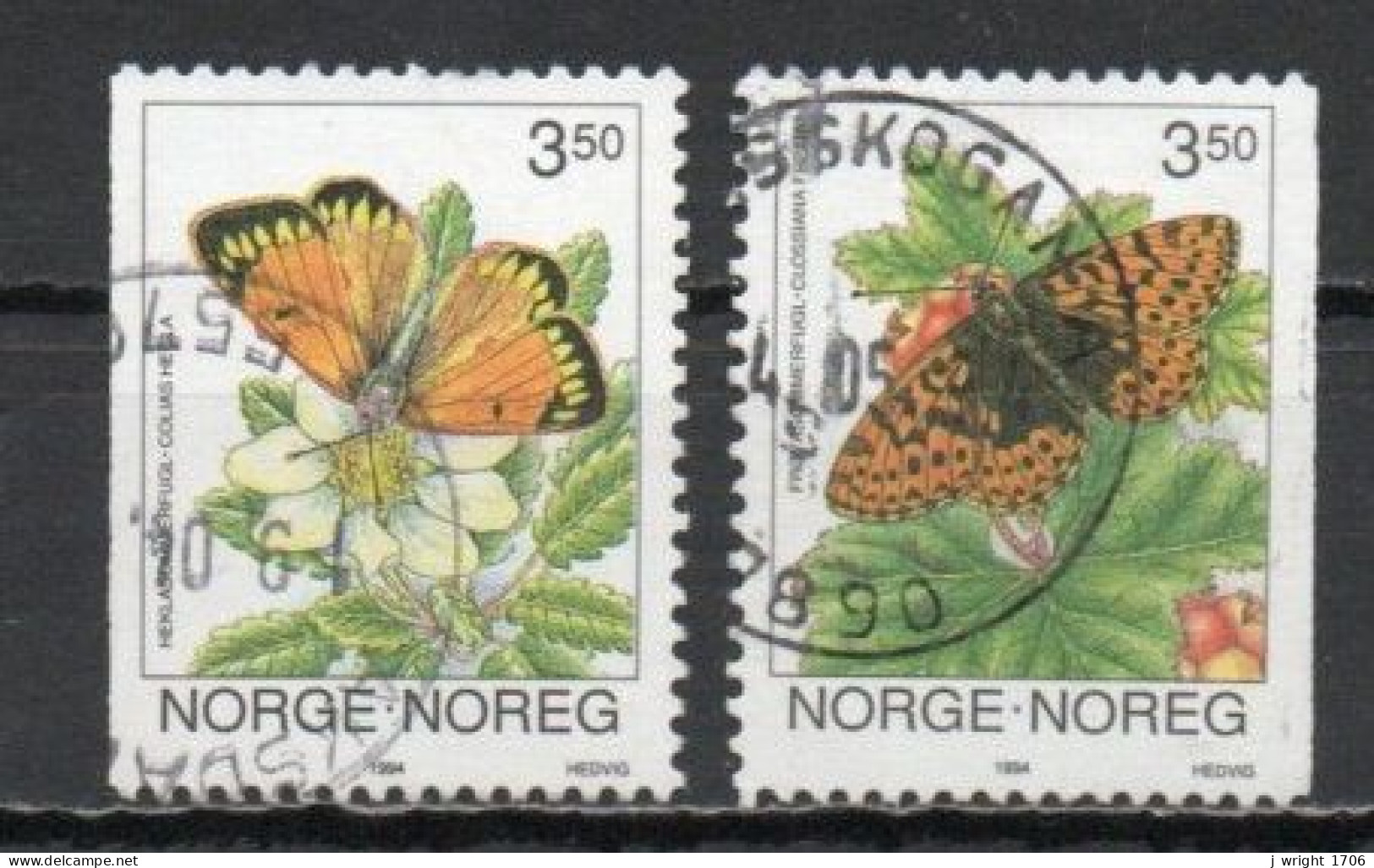 Norway, 1994, Butterflies, Set, USED - Oblitérés