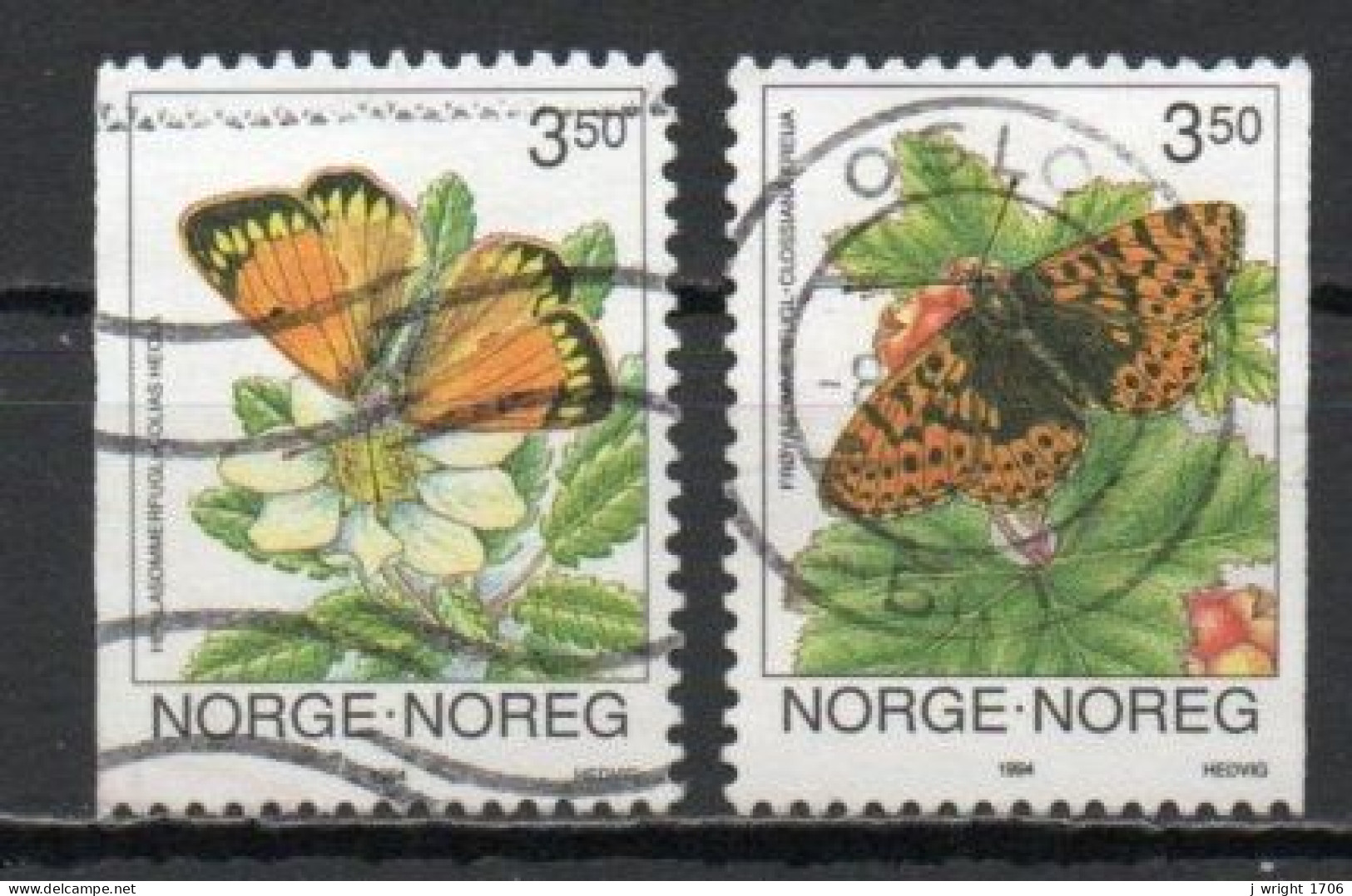 Norway, 1994, Butterflies, Set, USED - Usados