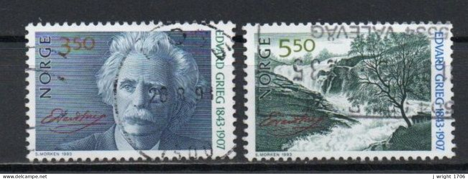 Norway, 1993, Edvard Grieg, Set, USED - Used Stamps