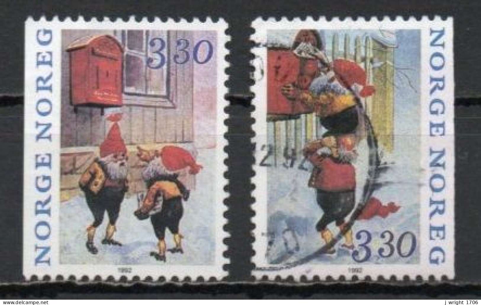 Norway, 1992, Christmas, Set, USED - Usados