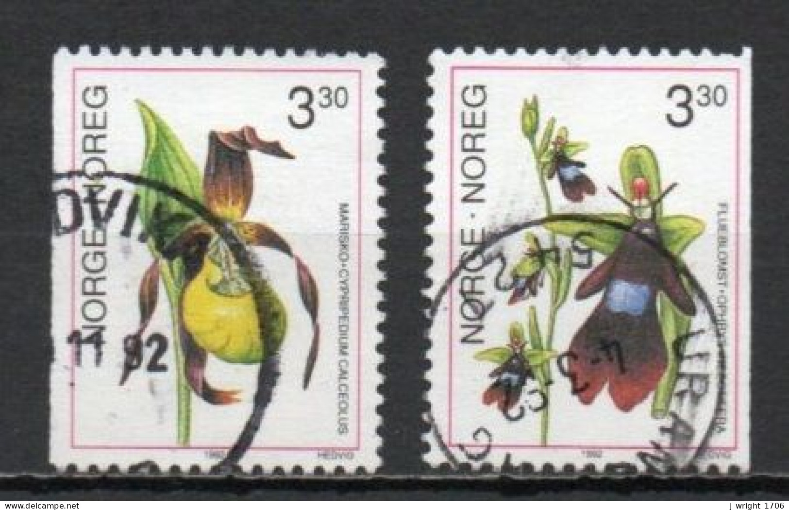 Norway, 1992, Orchids, Set, USED - Oblitérés
