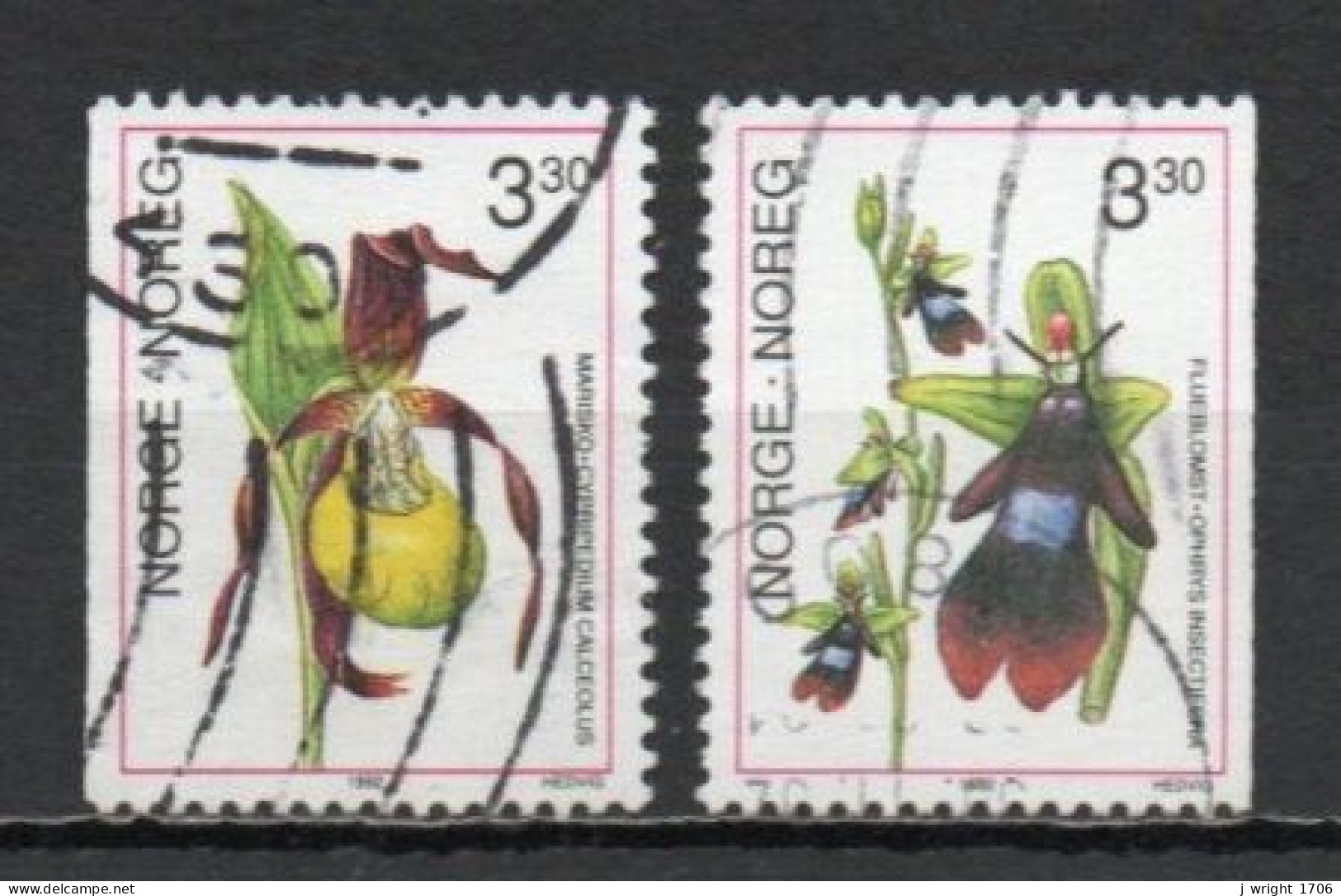 Norway, 1992, Orchids, Set, USED - Usados