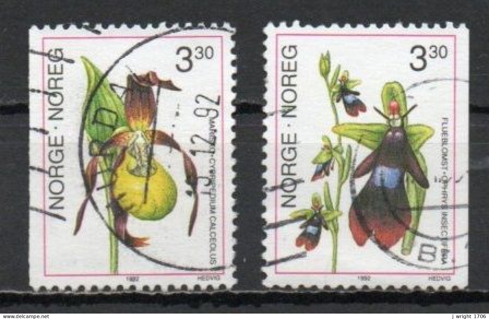 Norway, 1992, Orchids, Set, USED - Usados