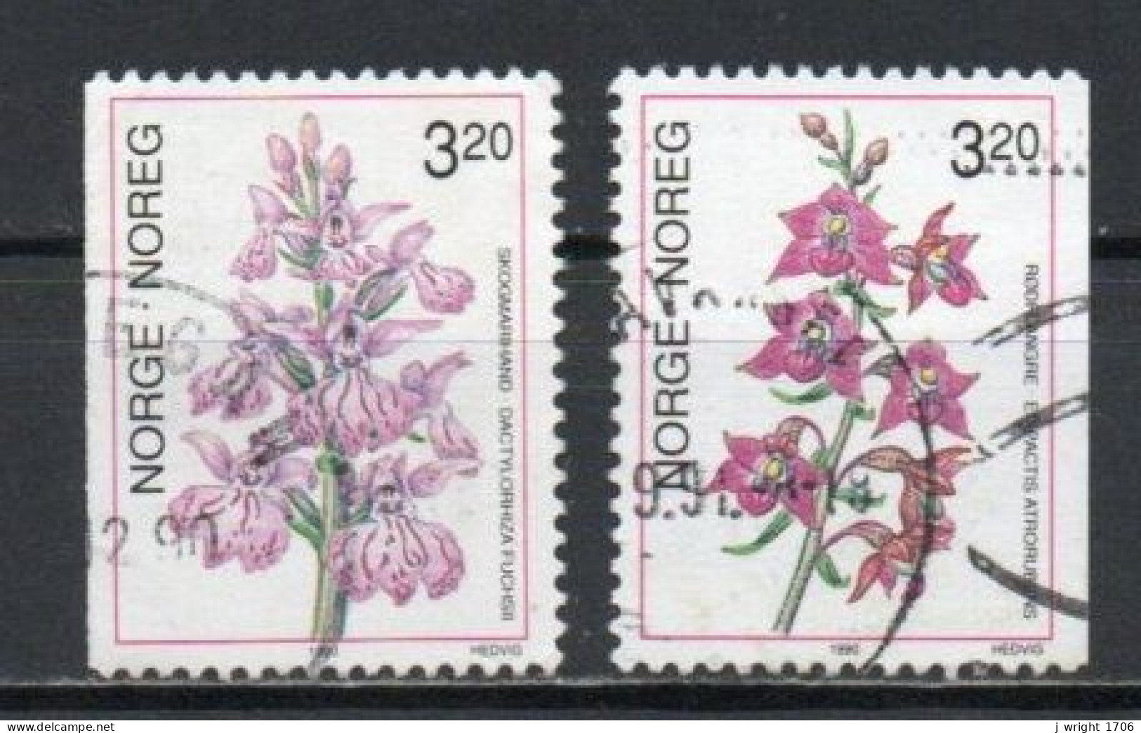 Norway, 1990, Orchids, Set, USED - Gebraucht