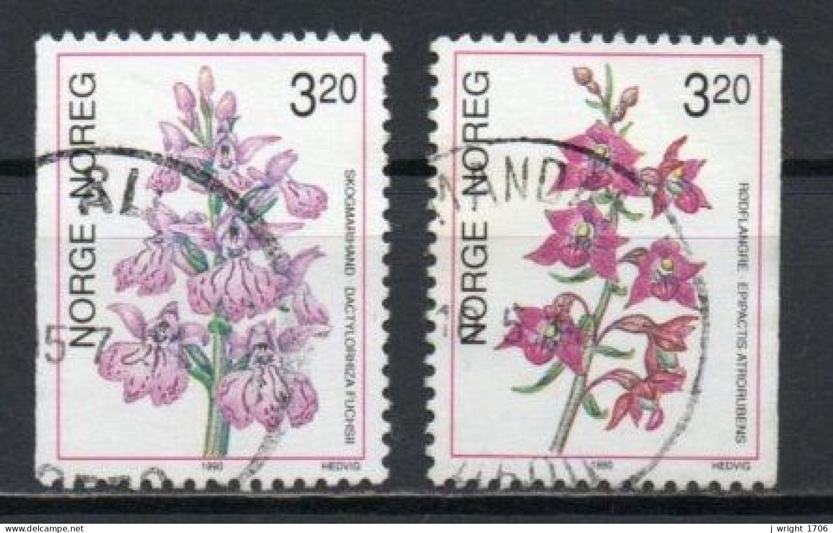 Norway, 1990, Orchids, Set, USED - Gebraucht