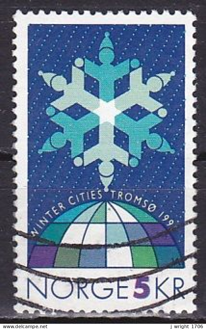 Norway, 1990, Winter City Events, 5kr, USED - Gebruikt