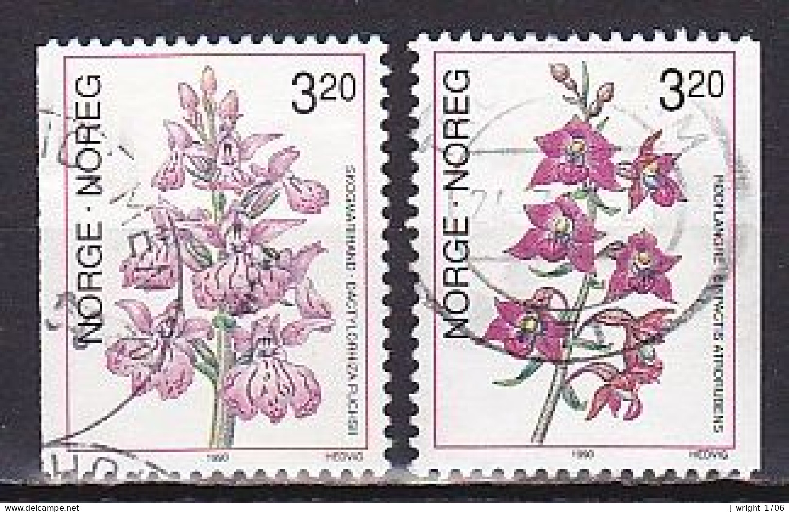 Norway, 1990, Orchids, Set, USED - Oblitérés