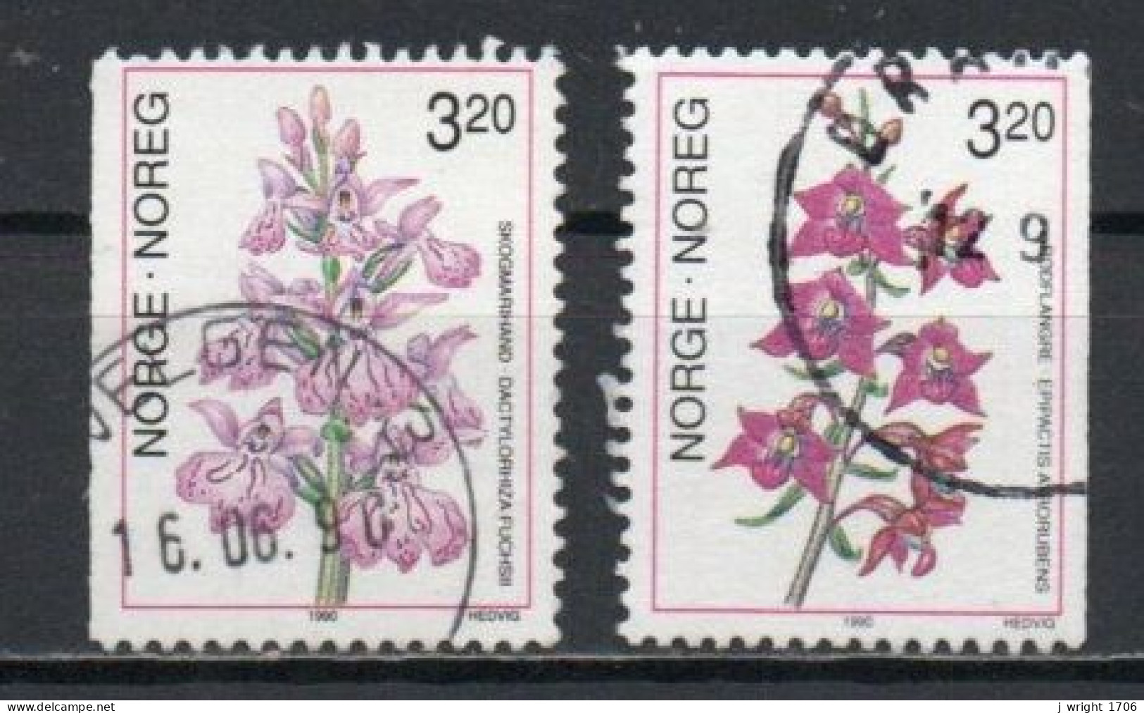 Norway, 1990, Orchids, Set, USED - Gebruikt