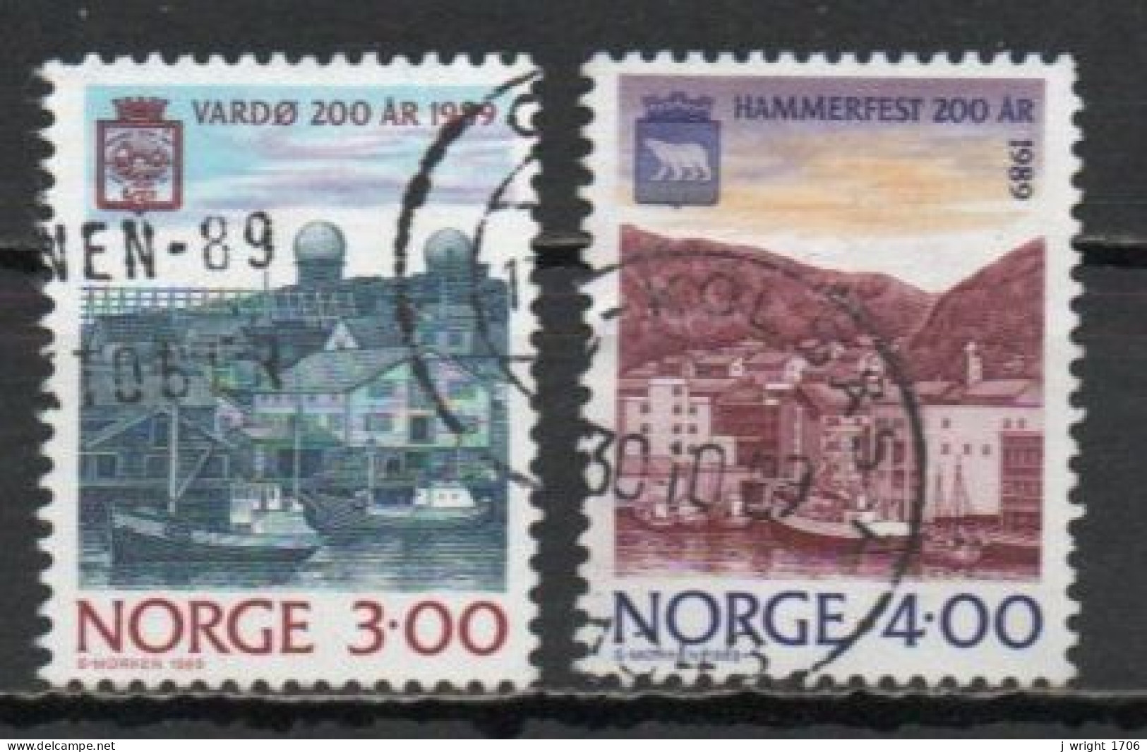 Norway, 1989, Town Bicentenaries, Set, USED - Gebruikt