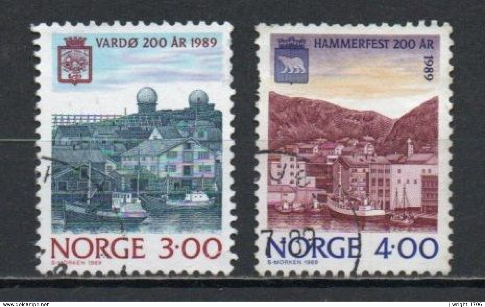 Norway, 1989, Town Bicentenaries, Set, USED - Gebruikt