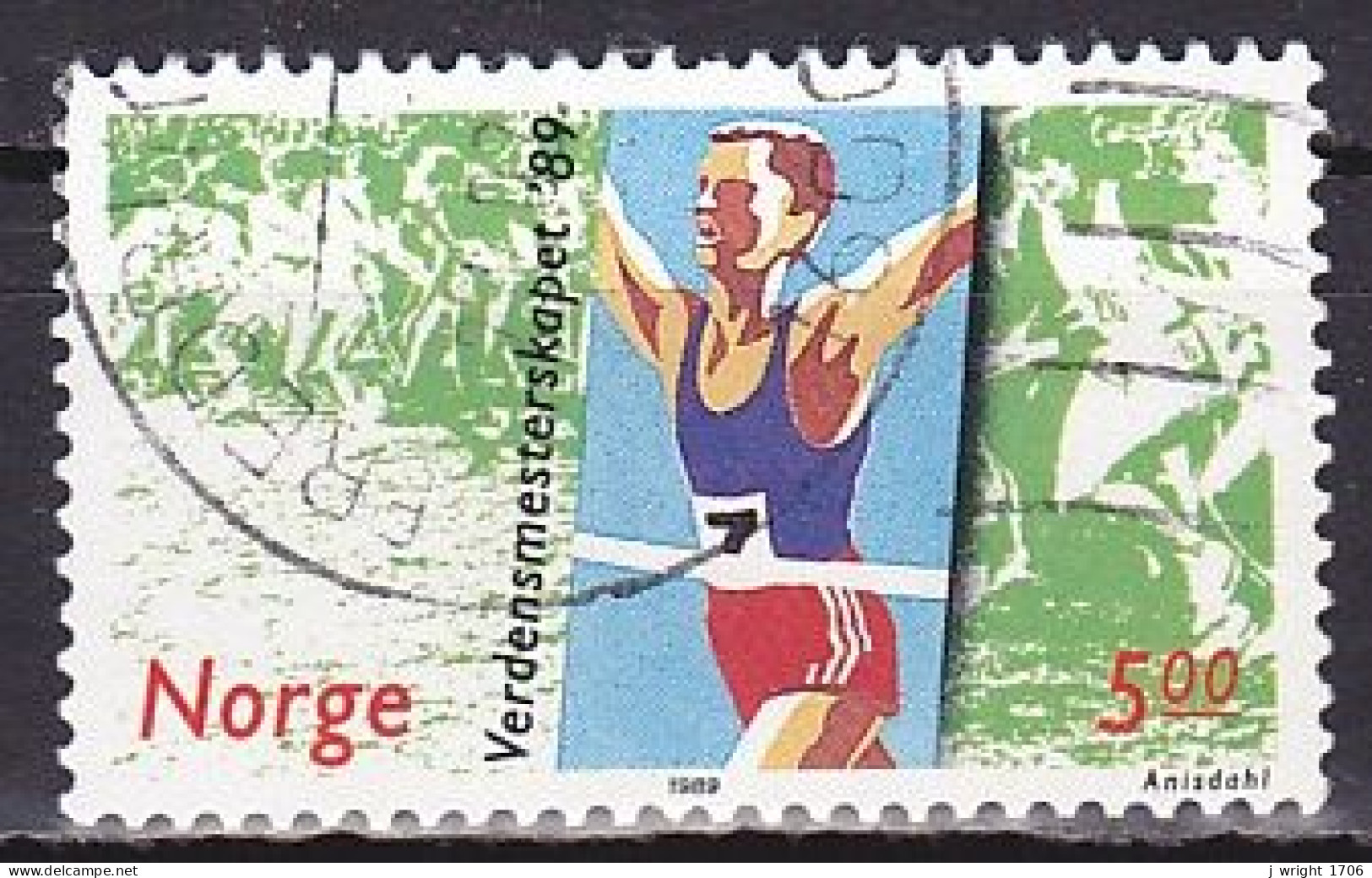 Norway, 1989, World Cross Country Championships, 5kr, USED - Usados