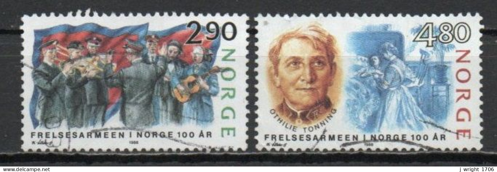 Norway, 1988, Salvation Army In Norway Centenary, Set, USED - Used Stamps