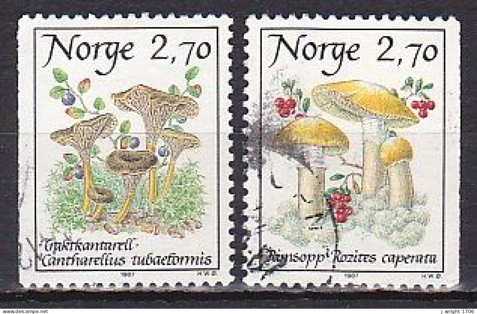 Norway, 1987, Mushrooms, Set, USED - Gebruikt