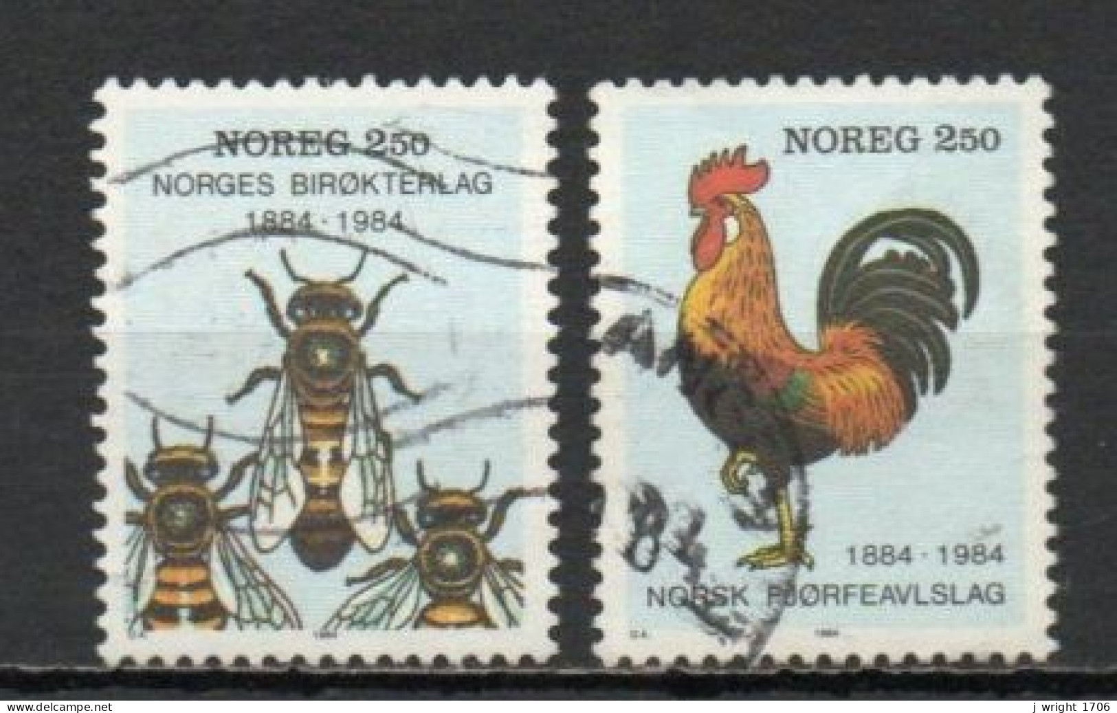 Norway, 1984, Bee Keeping & Poultry Breeding Societies, Set, USED - Gebruikt