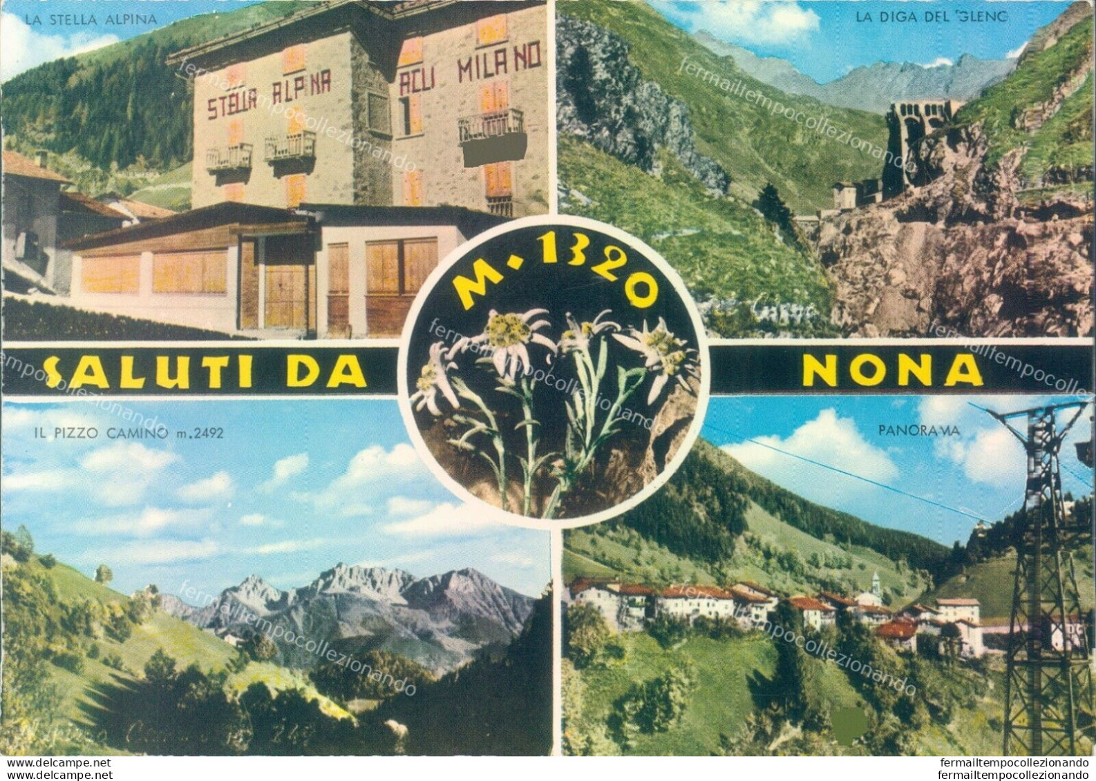 L480 Cartolina Saluti Da Nona Provincia Di Bergamo - Bergamo