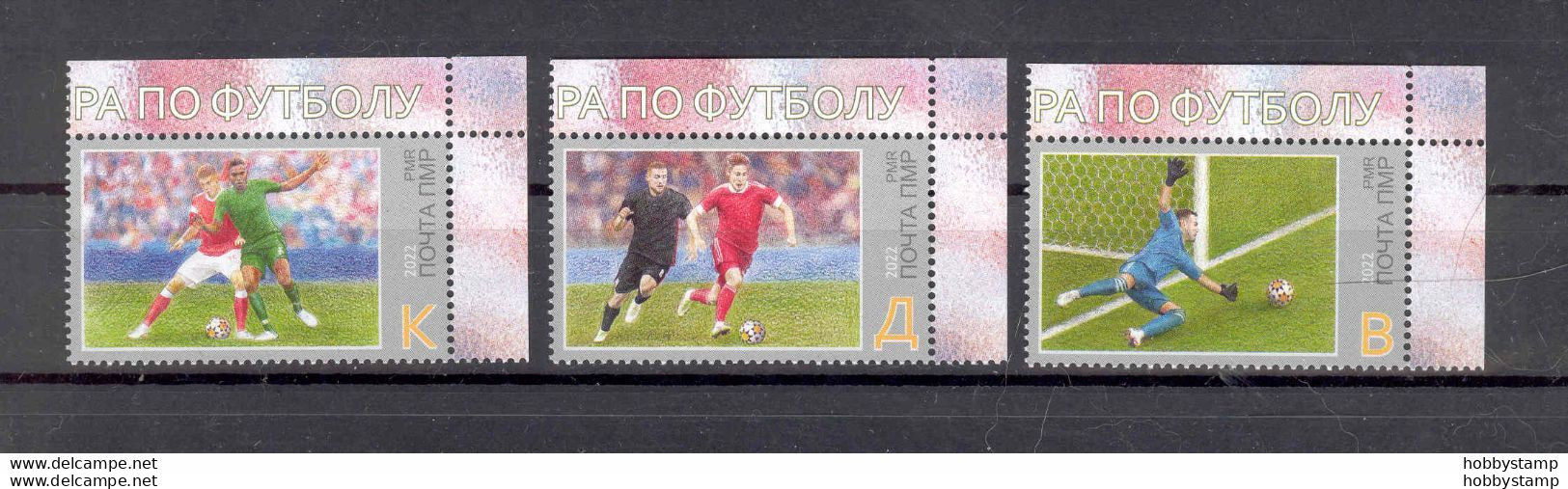 Label Transnistria 2022 FIFA World Cup Football Soccer 3v**MNH Corner - Etichette Di Fantasia