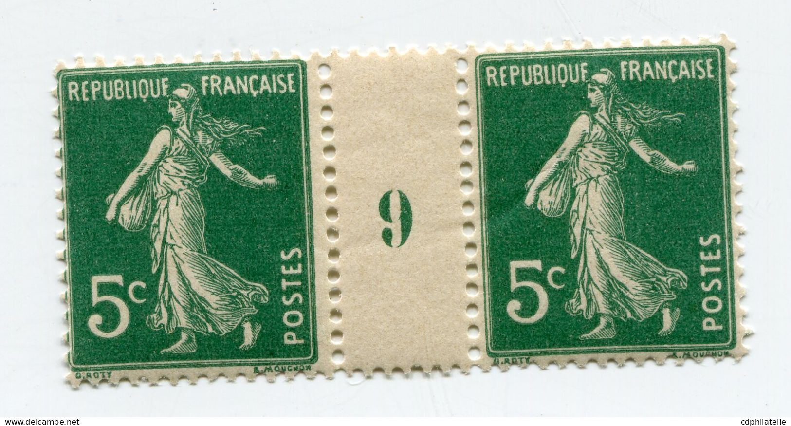 FRANCE N°137 **  EN PAIRE AVEC MILLESIME 9 ( 1909 ) - Millésimes