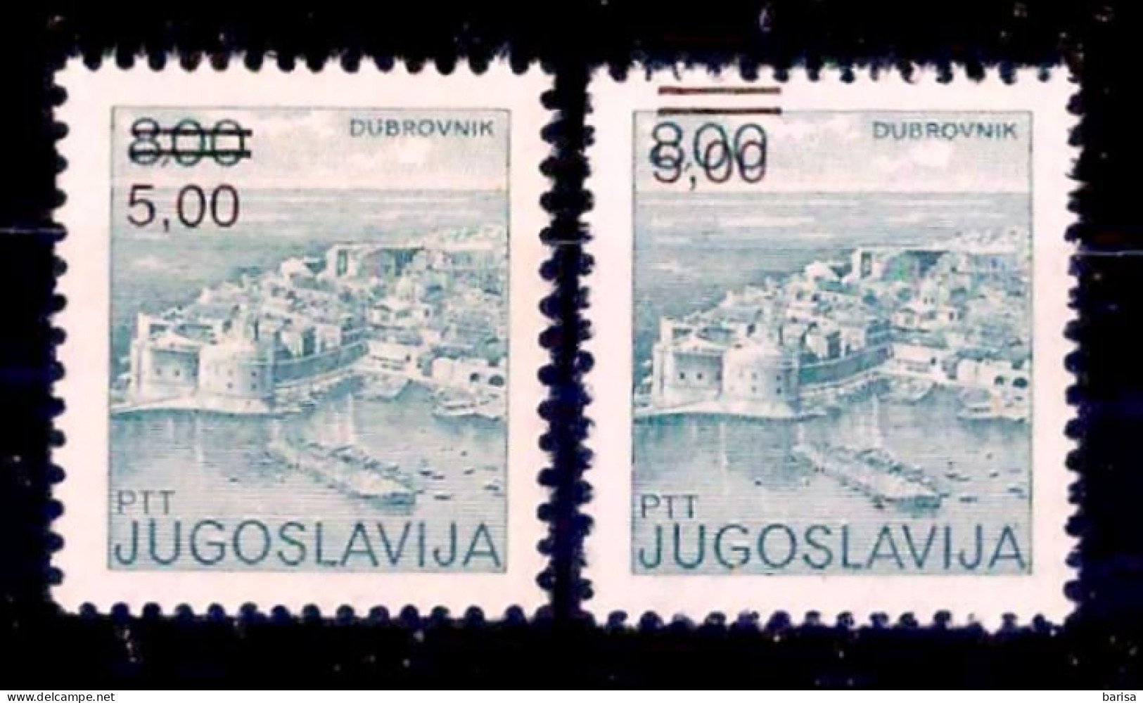 (A3) Yugoslavia 1986: Dubrovnik, MiNo.2155; Overprint Shifted Upstairs. MNH(**) - Unused Stamps