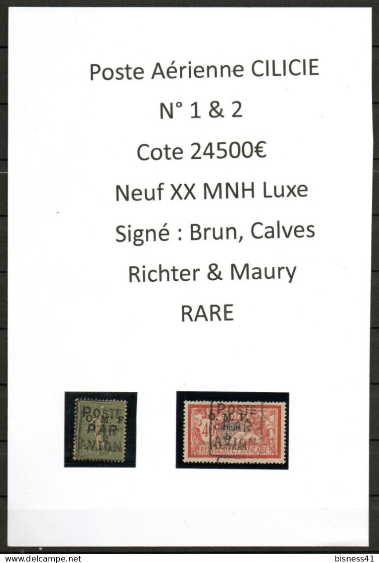 Colonie Cilicie PA n° 1 et 2 neuf XX MNH luxe 4 signatures cote : 24500,00€