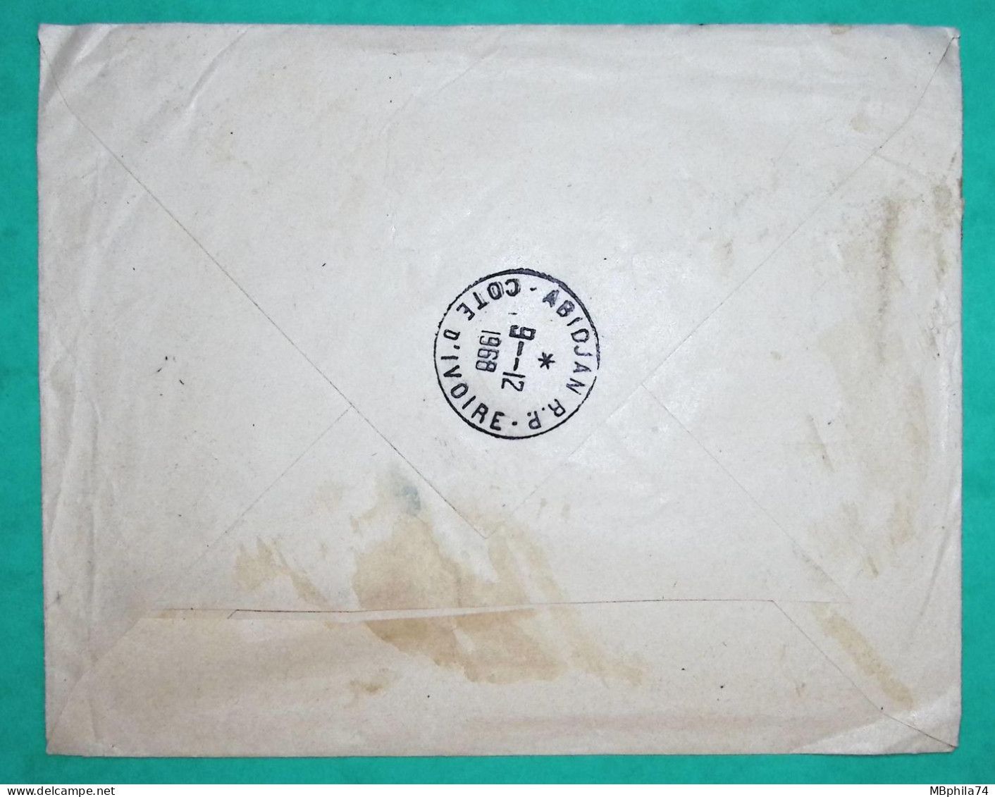 N°1354B ARMOIRIES LETTRE CAISSE NATIONALE D'EPARGNE NANTES POUR ABIDJAN COTE D'IVOIRE TAXE 30F + 10F 40F 1968 FRANCE - 1960-.... Covers & Documents