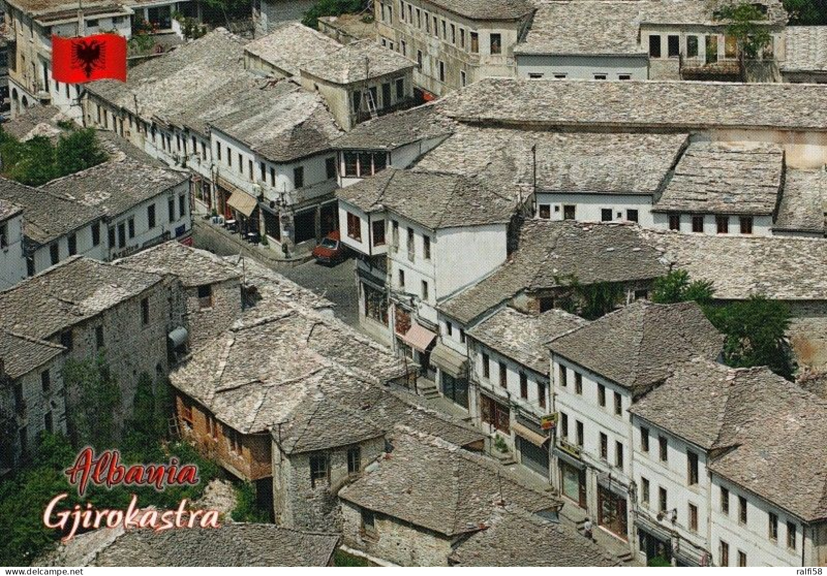 1 AK Albanien / Albania * Blick über Die Steinernen Dächer Der Altstadt Von Gjirokastra, Seit 2005 UNESCO Weltkulturerbe - Albanië