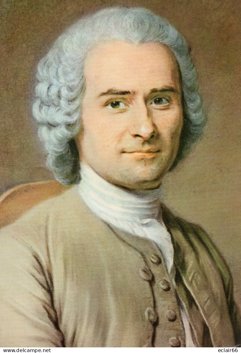 JEAN JACQUES ROUSSEAU ( 1712 - 1778 ) PORTRAIT AU PASTEL Par MAURICE QUENTIN DE LA TOUR - Impeccable - Ecrivains