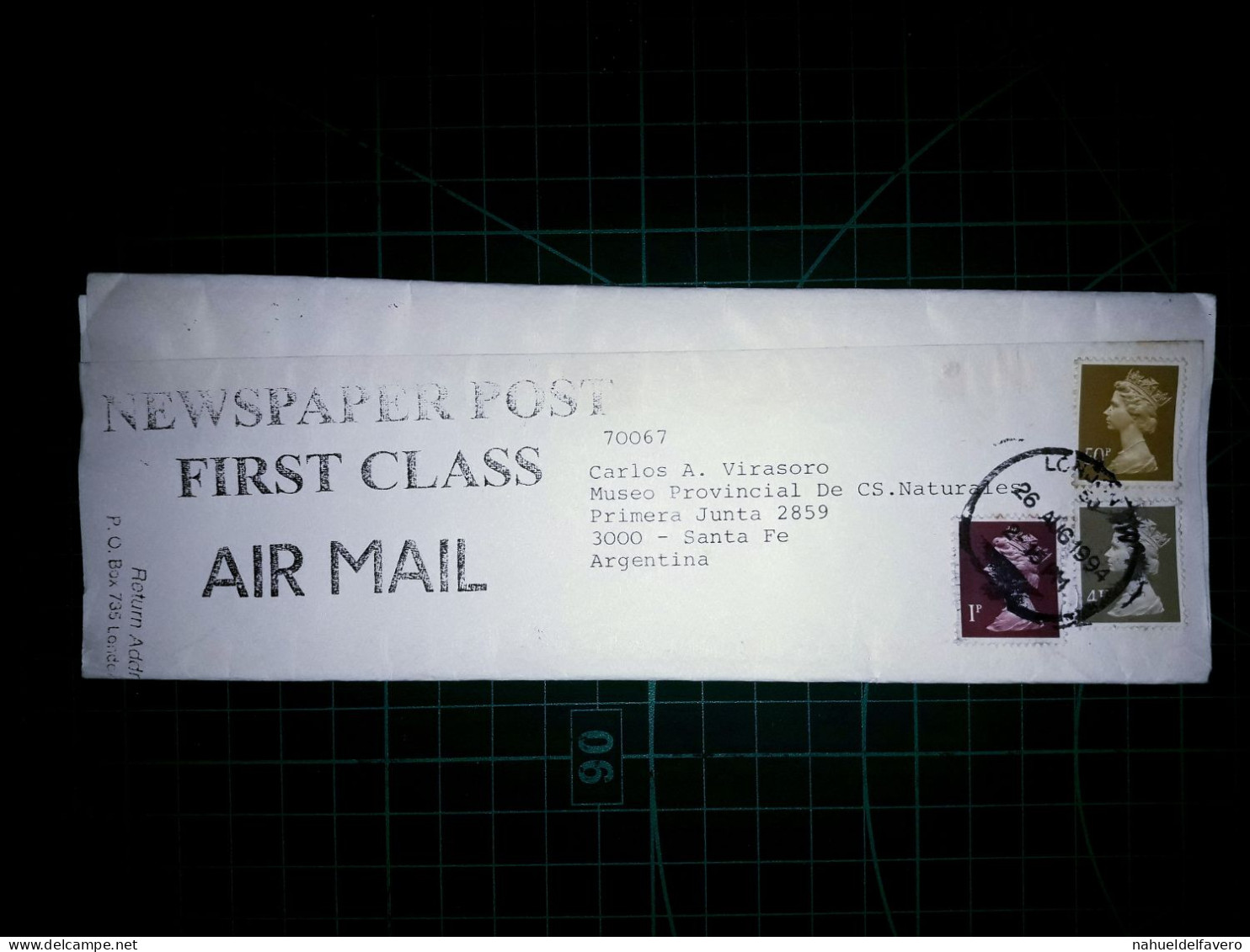INGALTERRA, Journal Postal De Première Classe Distribué à Santa Fe, En Argentine, Avec Une Variété De Timbres-poste. Ann - Used Stamps