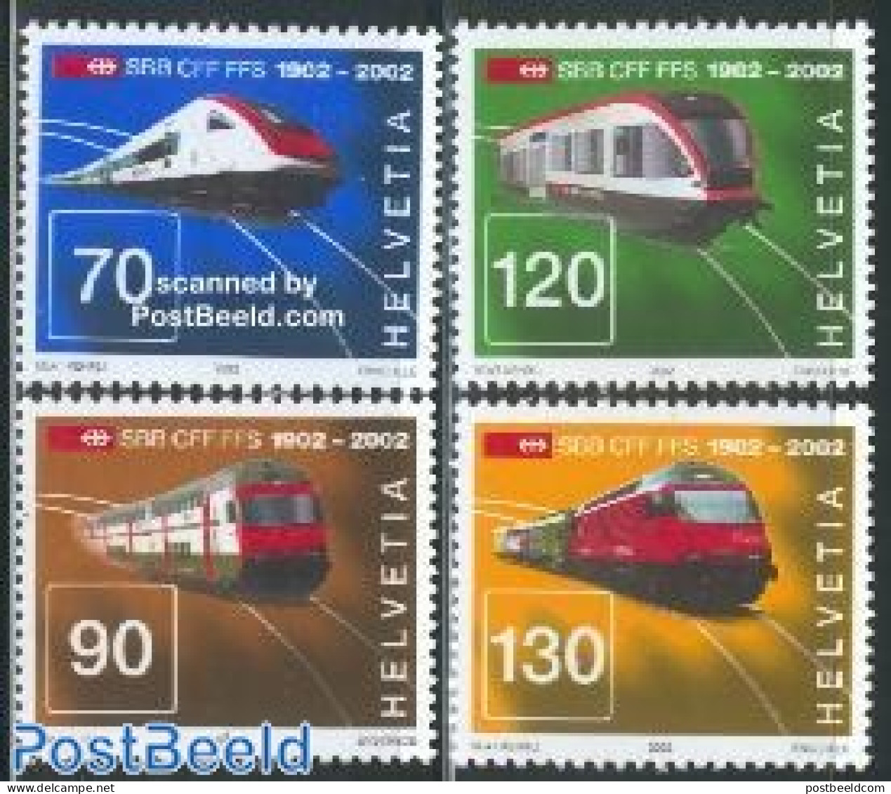 Switzerland 2002 Railways 4v, Mint NH, Transport - Railways - Ongebruikt