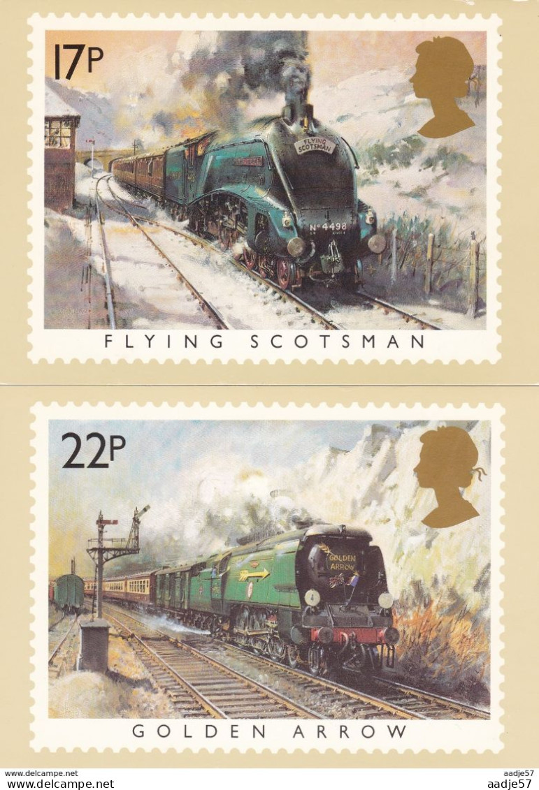 England Great Britain Maximum Card 22.01.1985 Famous Trains (no Stamp) (5 St.) - Treni