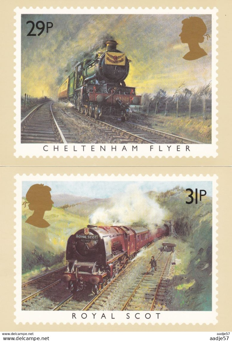 England Great Britain Maximum Card 22.01.1985 Famous Trains (no Stamp) (5 St.) - Treni