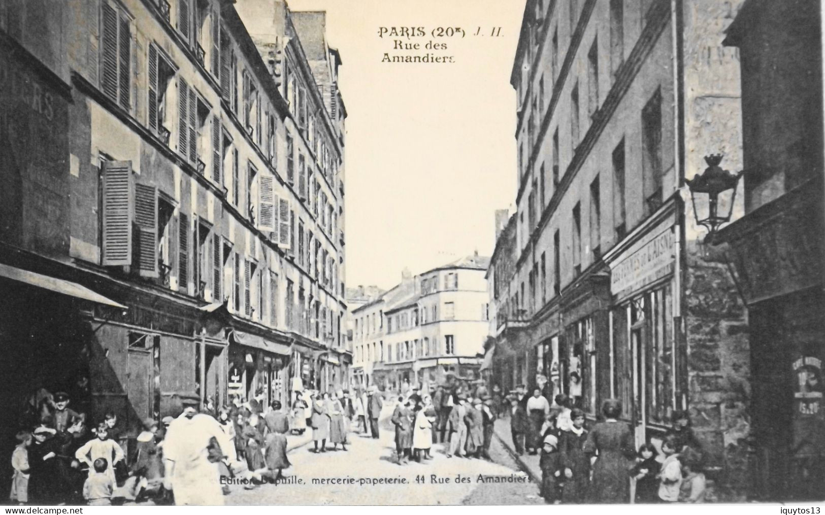 CPA. [75] > PARIS > Rue Des Amandiers (XXe Arrt.) - 1923 - TBE - Paris (20)