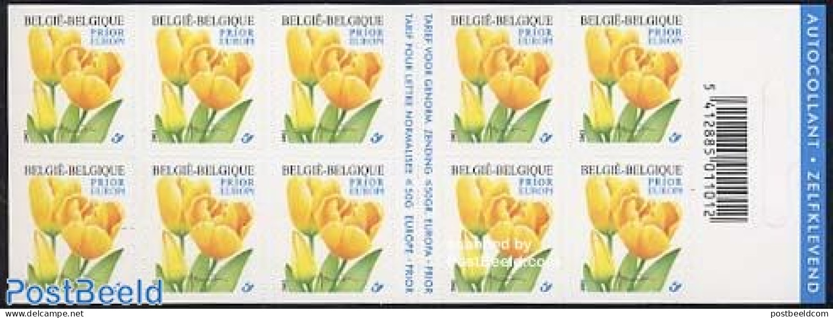 Belgium 2003 Yellow Tulip Booklet, Mint NH, Nature - Flowers & Plants - Stamp Booklets - Ungebraucht