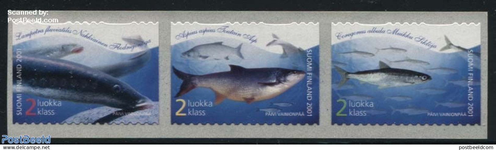 Finland 2001 Fish 3v S-a, Mint NH, Nature - Fish - Unused Stamps