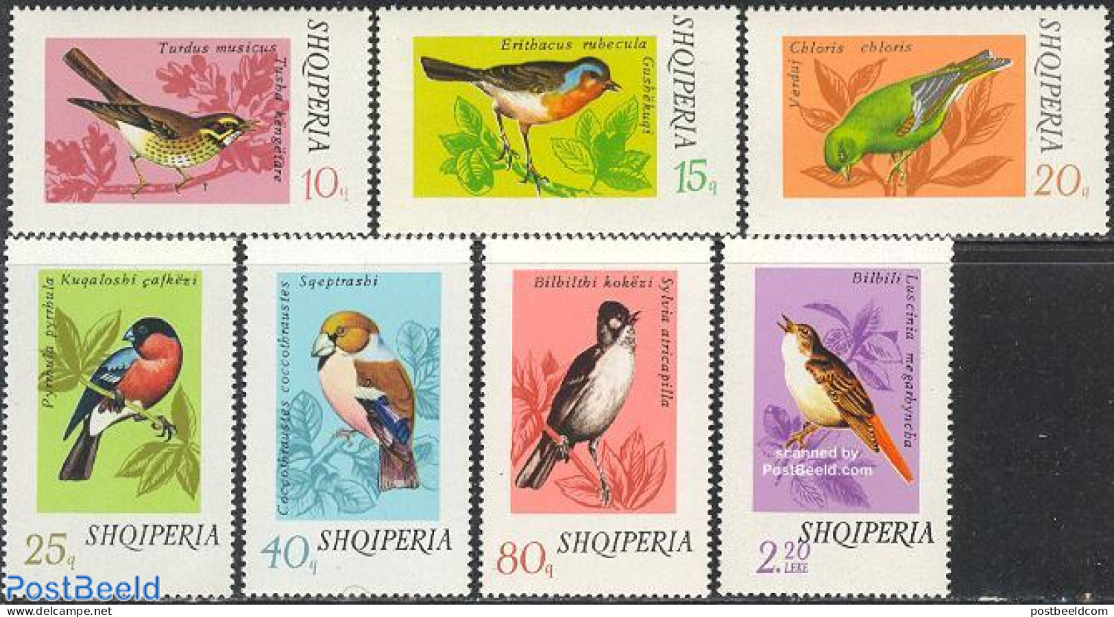 Albania 1974 Singing Birds 7v, Mint NH, Nature - Birds - Albania