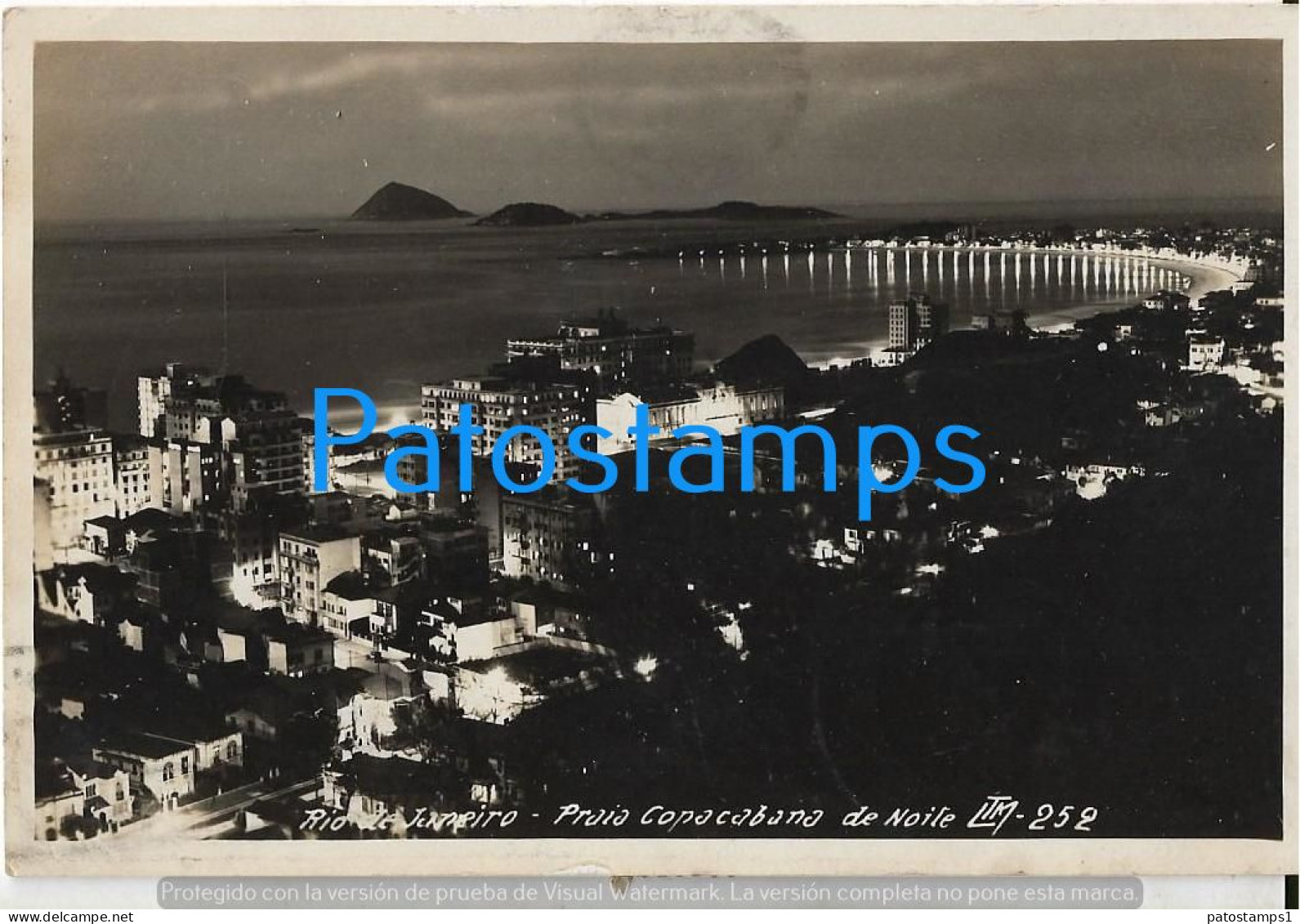 227129 BRAZIL RIO DE JANEIRO BEACH COPACABANA VIEW PANORAMA CIRCULATED TO URUGUAY POSTAL  POSTCARD - Otros