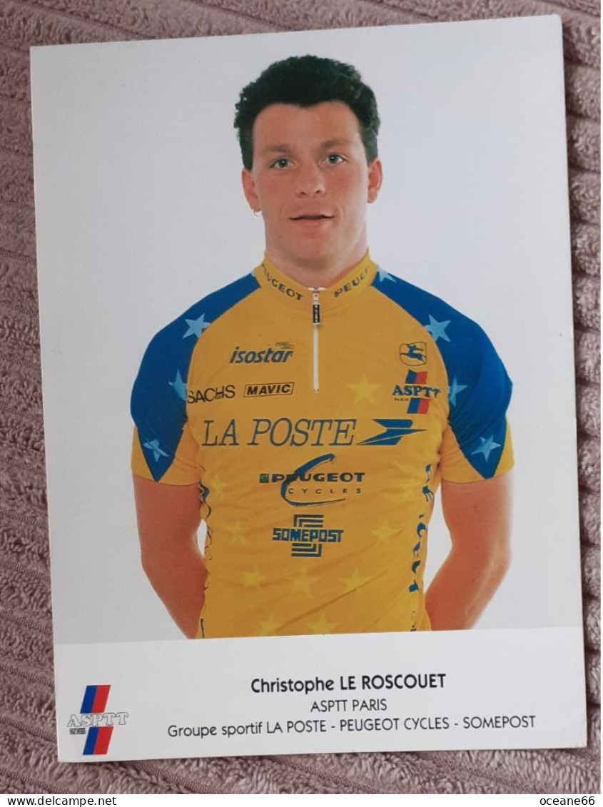 Christophe Le Roscouet ASPTT Paris La Poste 1993 Format 11,5 X 15,5 Cm - Cyclisme