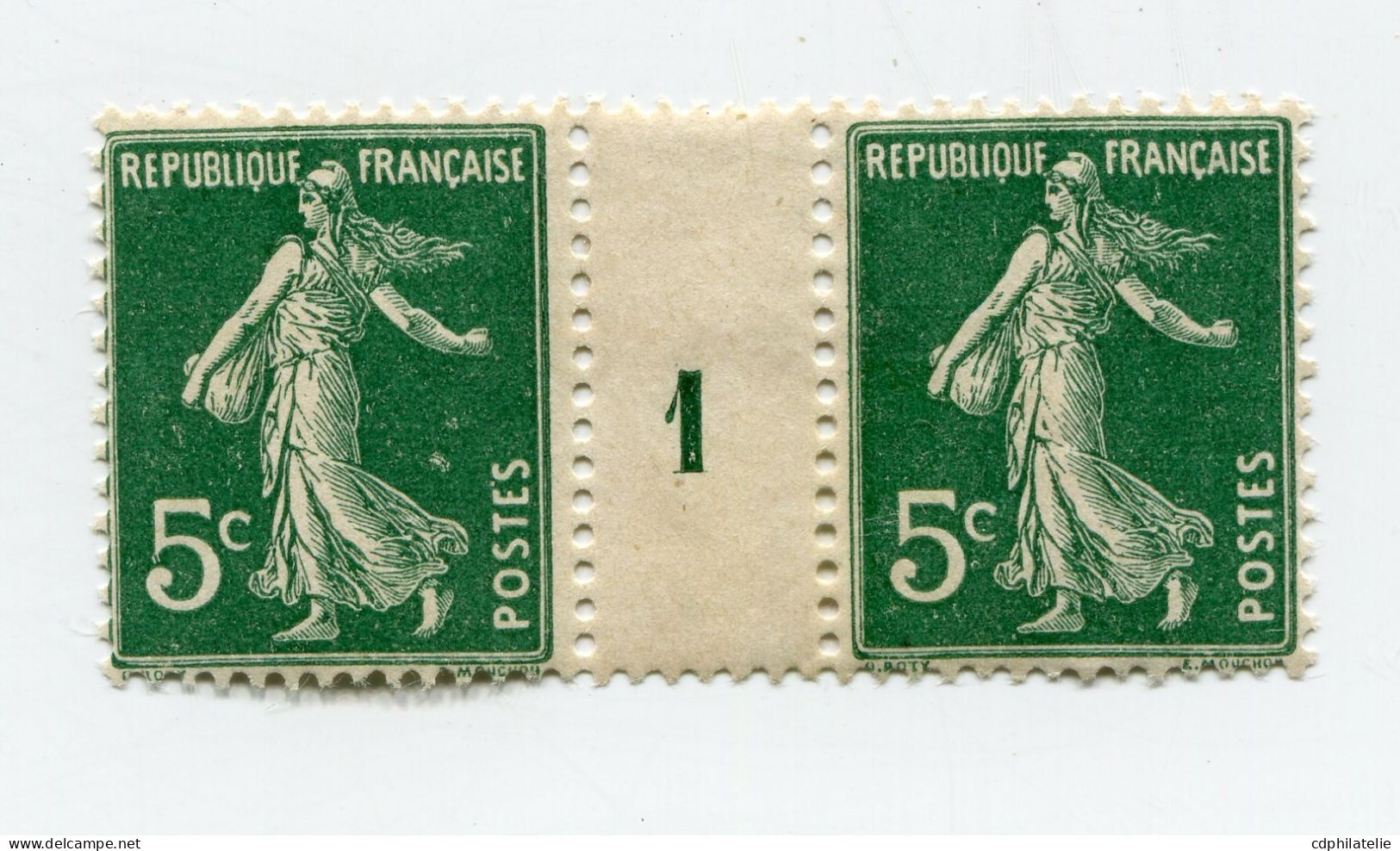 FRANCE N°137 ** TYPE SEMEUSE FOND PLEIN EN PAIRE AVEC MILLESIME 1 ( 1911 ) - Millésimes