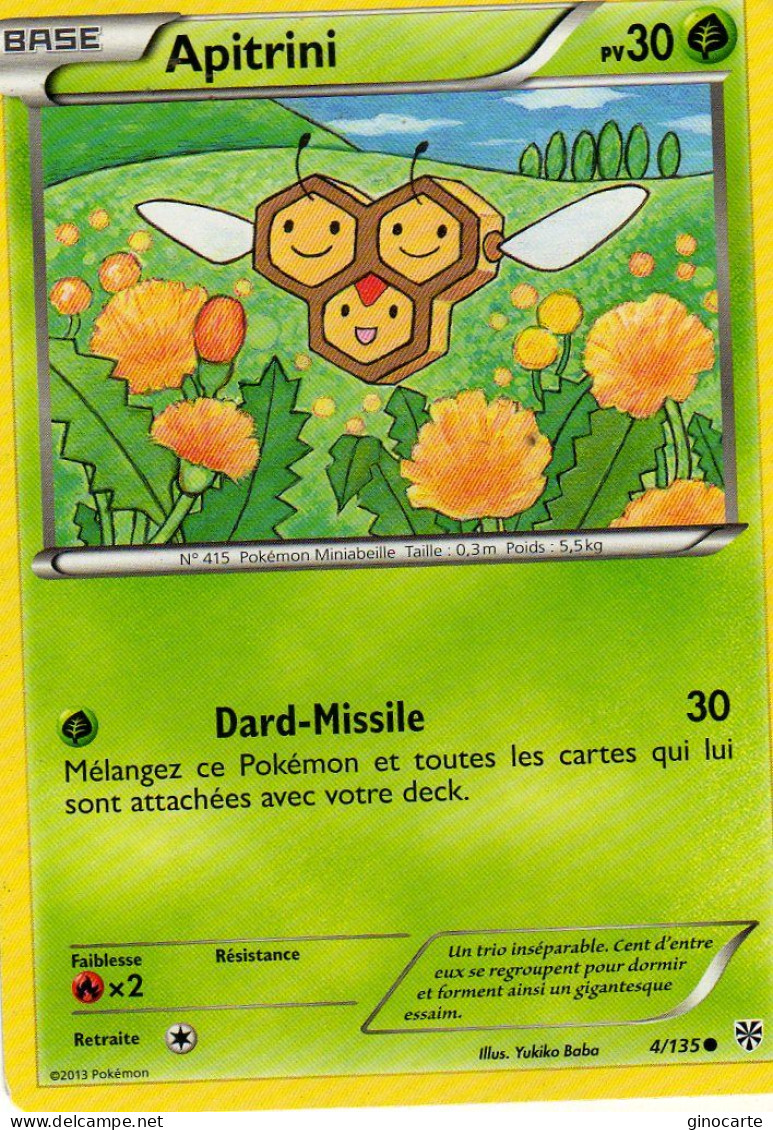 Carte Pokemon 4/135 Apitrini 30pv 2013 - Sonstige & Ohne Zuordnung