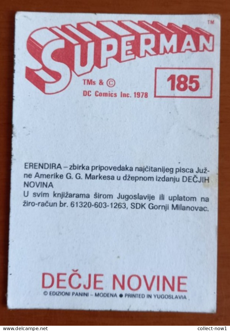 #14   SUPERMAN Panini Sticker (Printed In Yugoslavia - Decje Novine) RARE - Sonstige & Ohne Zuordnung