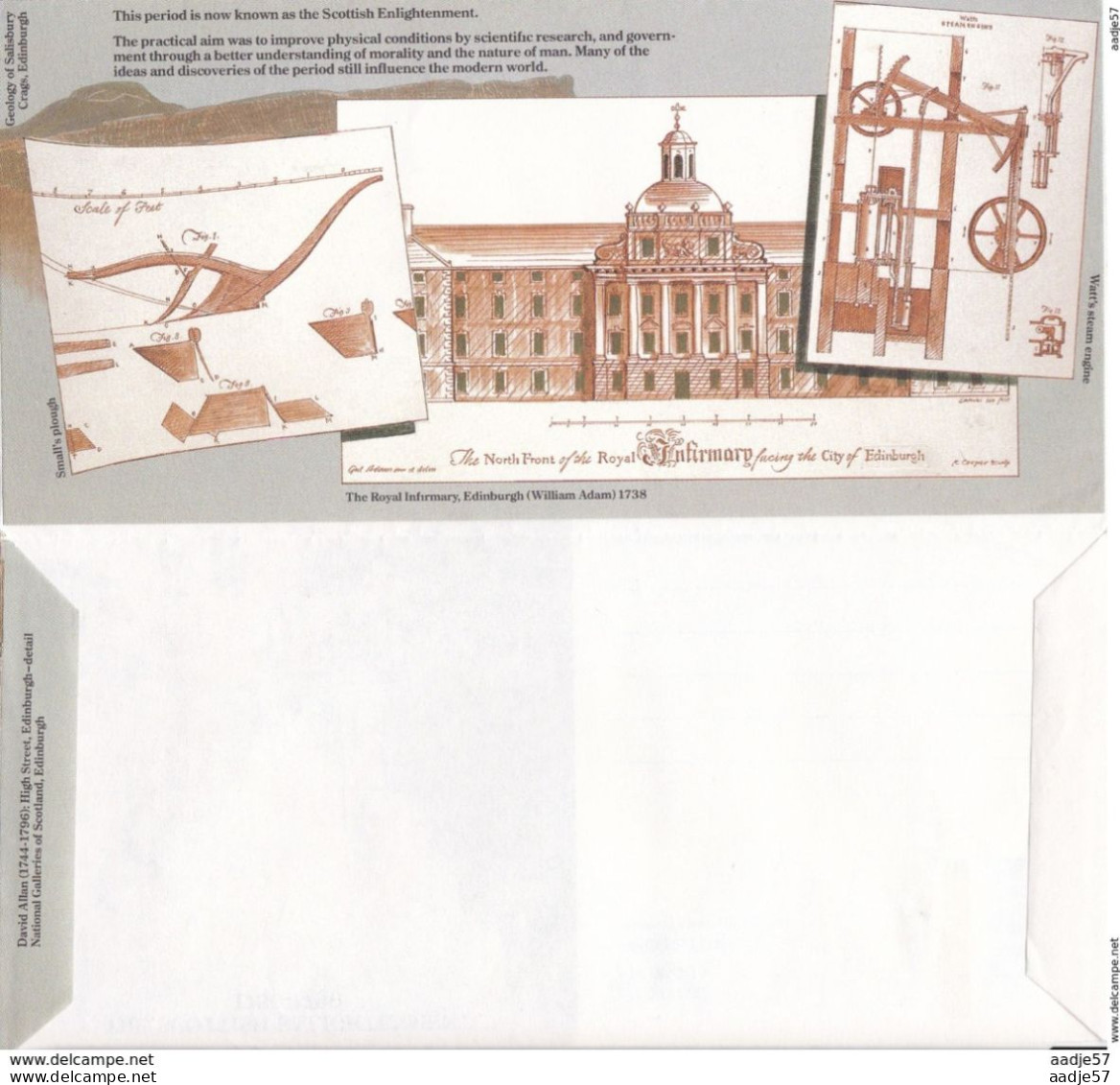 England Great Britain Aerogramme The Scottish Enlightenment Mint - Stamped Stationery, Airletters & Aerogrammes