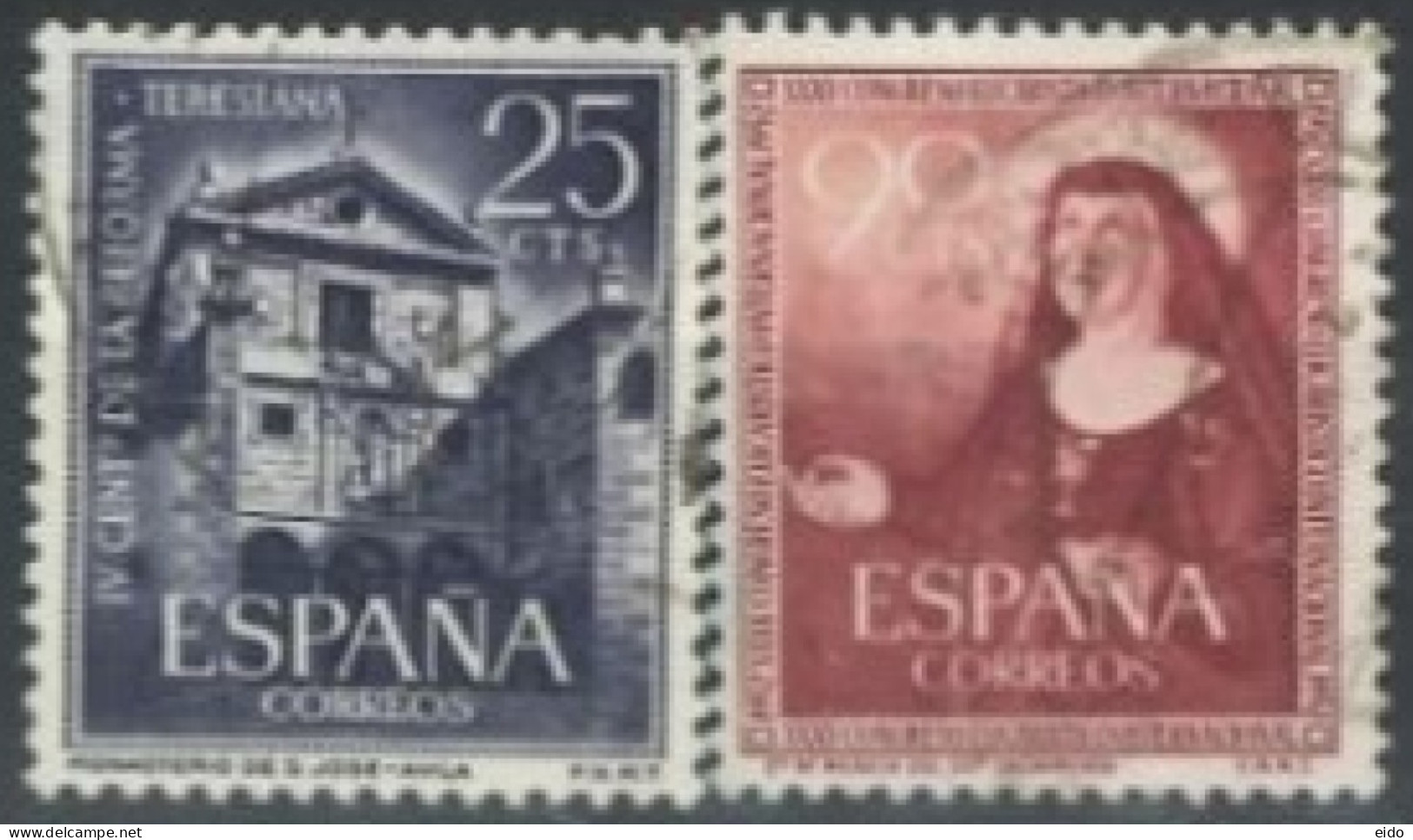 SPAIN, 1952/62, MARIA MICHAELA & SAN JOSE CONVENT STAMPS SET OF 2, # 792, &1105, USED. - Oblitérés