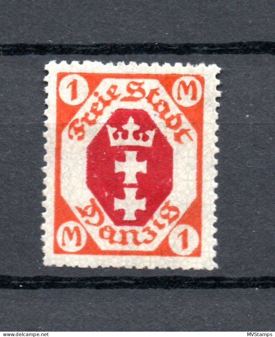 Danzig 1921 Freimarke 83 II Plattenfehler "offene D" Ungebraucht/MLH - Used