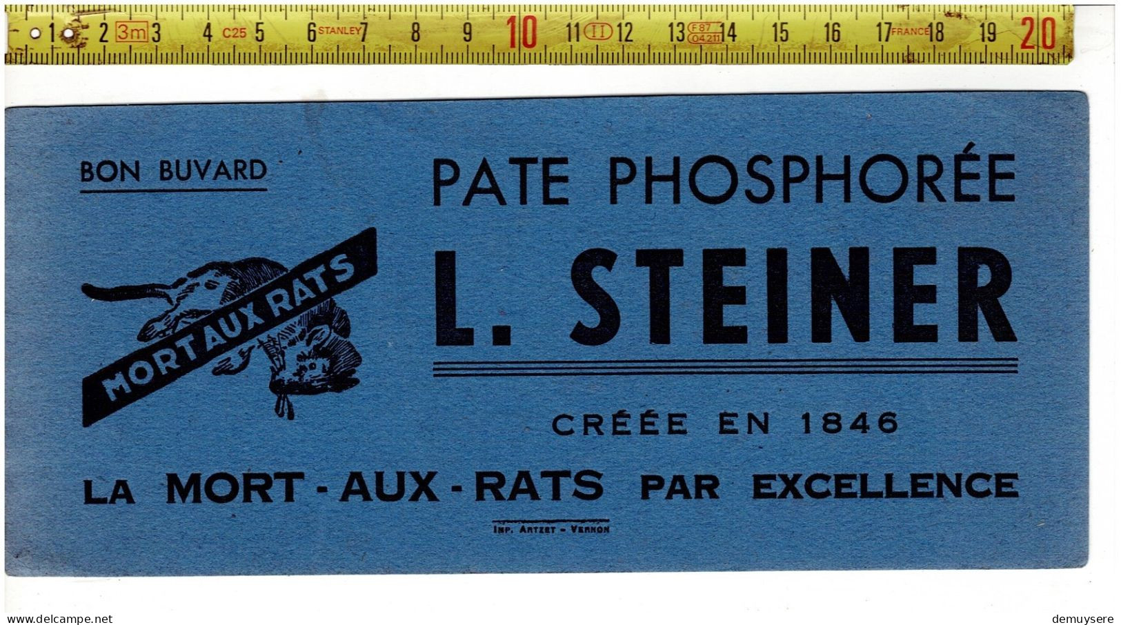 SOLDE 2010 - BUVARD - PATE PHOSPHEREE L. STEINER MORT AUX RATS - Andere & Zonder Classificatie