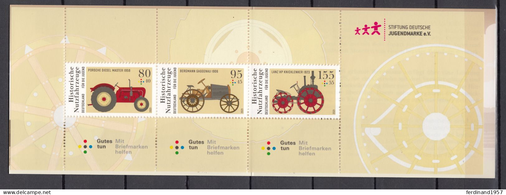 BRD 2021 Mi.3618-3620„Traktoren“ Postfrische MH-set** ZD MNH - Unused Stamps