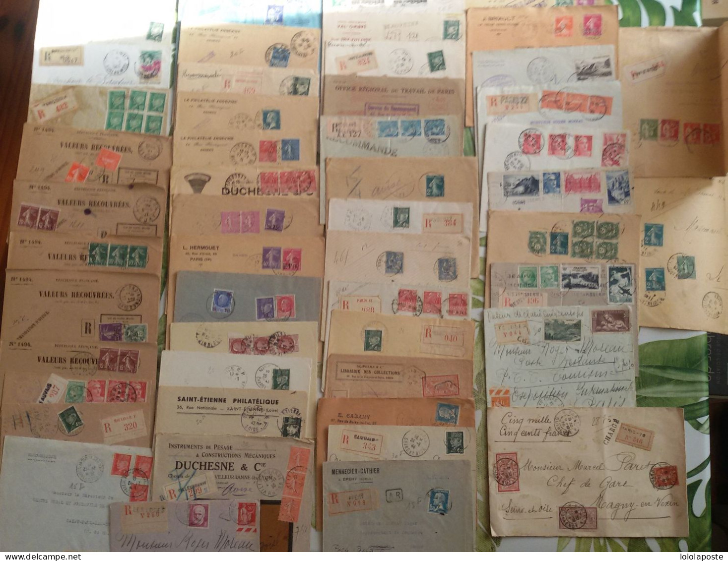 FRANCE - DESTOCKAGE - Lot De 136 Lettres (enveloppes) Recommandées, Express, VD, Chargées Toutes Périodes - 9 Photos - Posttarieven