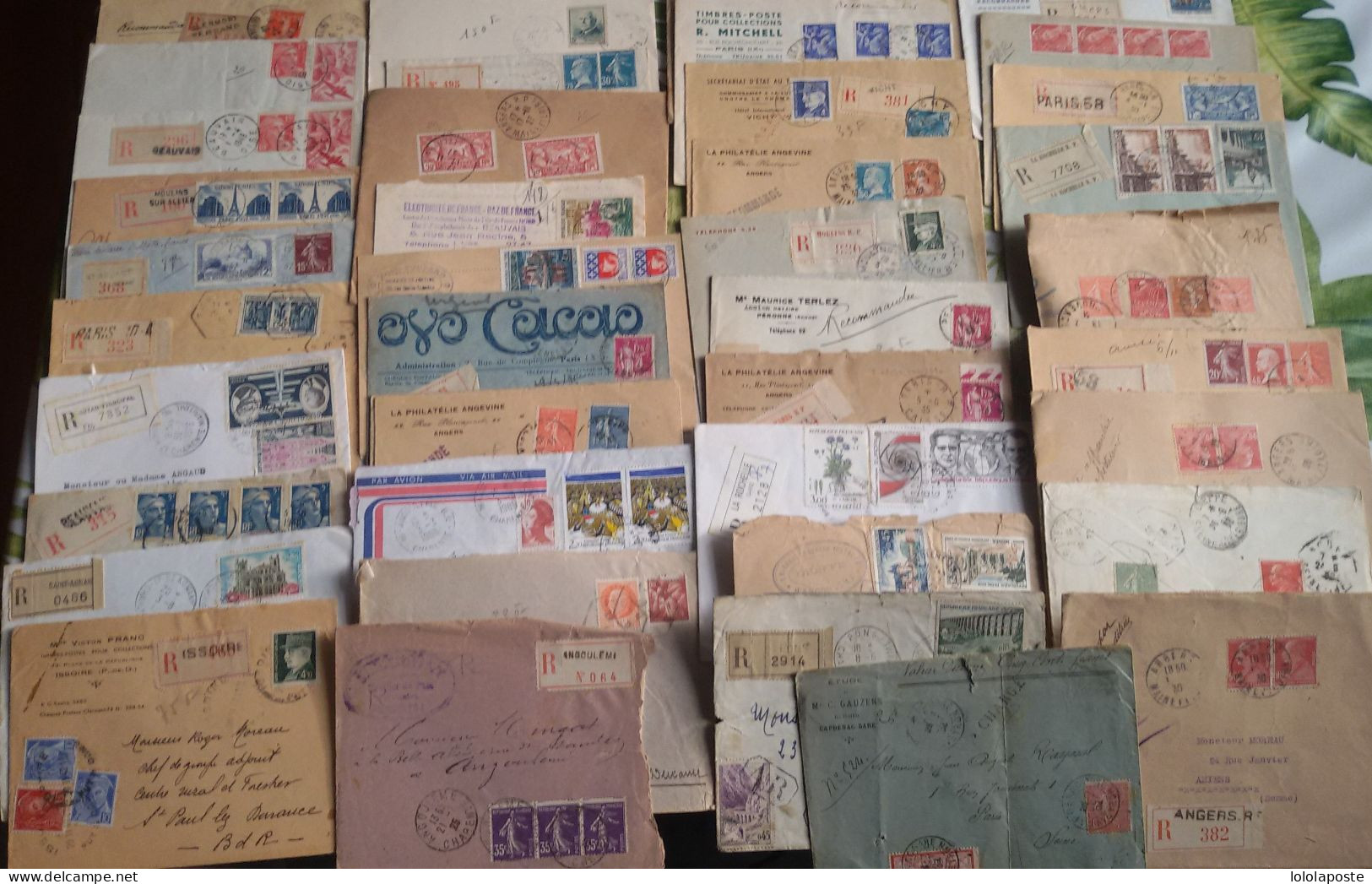 FRANCE - DESTOCKAGE - Lot De 136 Lettres (enveloppes) Recommandées, Express, VD, Chargées Toutes Périodes - 9 Photos - Tarifas Postales