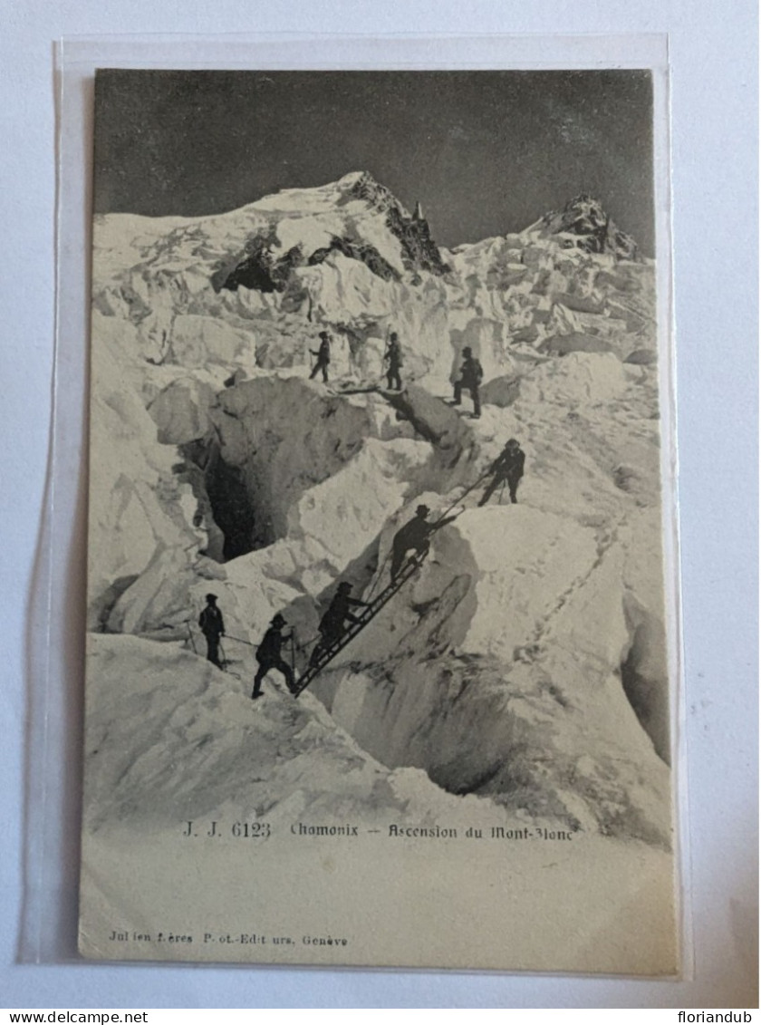 CPA -  Chamonix Ascension Du Mont Blanc 6123 Circulé 1908 - Chamonix-Mont-Blanc
