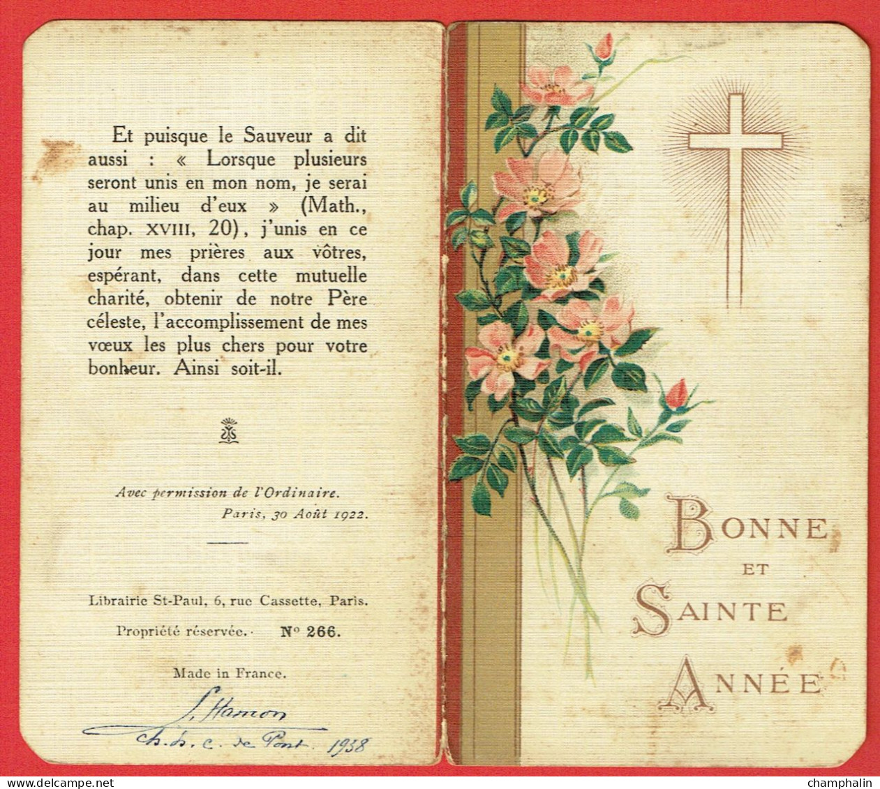 Image Pieuse - Carte De Voeux - Bonne Et Sainte Année - Religion &  Esoterik