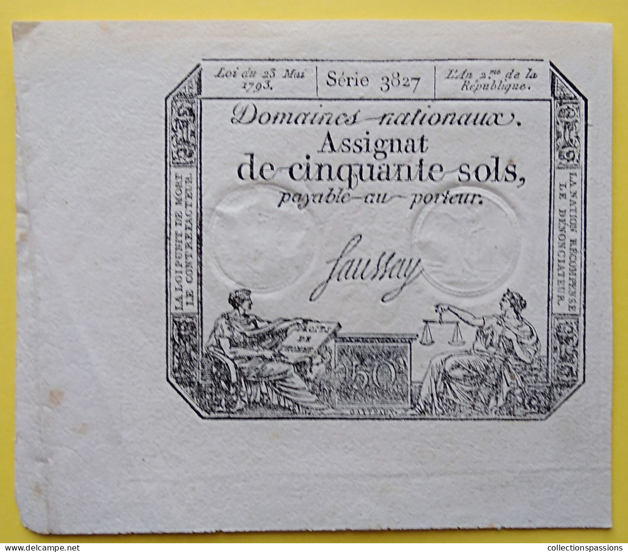 ASSIGNAT De 50 Sols. 23 Mai 1793 - Assegnati